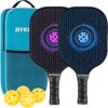 Pickleball Paddles, USAPA Standard Graphite Pickleball Paddles Set of 2, Lightweight Pickleball Set with 4 Pickleball Balls & 1 Portable Bag, Pickle Ball Paddle for Women Men