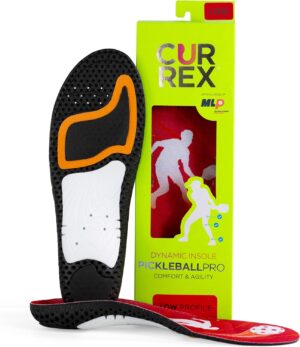 CURREX PICKLEBALLPRO Insoles for Pickleball Shoes – Arch Support Inserts w/Super Grip Surface & Premium Heel Cushioning, Helps Improve Foot Stability – for Men & Women– Low Arch, Medium