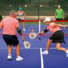 Pickleball Set with Net for Driveway, Portable Regulation Size Pickleball Net System with Paddle Set of 4, Outdoor Pickleballs, Carry Bag, Weather Resistant Metal Frame