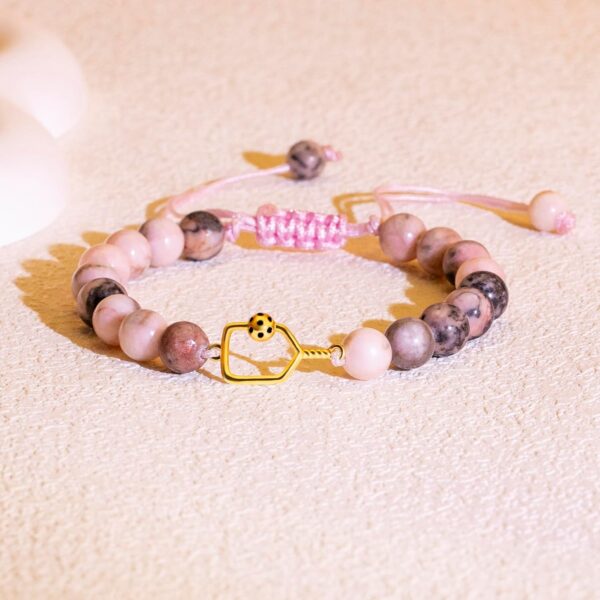 Pickleball Gifts for Women Teens, Natural Stone Bead Bracelet for Pickleball Lover, Pickleball Stuff Jewelry Birthday Gifts for Women Men Teens Players