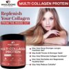 Wholesome Wellness Multi Collagen Protein Powder Hydrolyzed (Type I II III V X) Grass-Fed All-in-One Super Bone Broth + Peptides - Premium Blend of Beef, Chicken, Wild Fish, Eggshell, 58 Servings