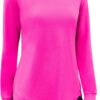 PINSPARK Long Sleeve Workout Tops for Women Crewneck Yoga Shirts Lightweight Athletic Gym Running Sport Casual T-Shirt