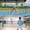 Pickleball Net with Wheels, Portable 2-in-1 Pickle Ball Net with Ball Collector,22FT Regulation Size & 11FT Half Court Size, Carry Bag, Steady Metal Frame for Outdoor Indoor Driveway