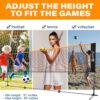 Portable Tennis Net,Stainless Steel Poles Badminton Net Set Adjustable Height Nylon Net with Carry Bag, for Kids Volleyball, Pickleball,Soccer, Indoor, Outdoor Court, Backyard, Beach, Driveway