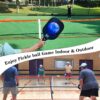 Pickleball Set with Net and Court Marker, 22 FT Regulation Size Pickleball Net System with Fiberglass Paddles Set of 4, Outdoor Pickleballs, Court Line Marker, Carry Bag for Driveway Backyards