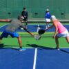 Pickleball Net Set with Wheels and Pickleball Court Marking Kit 22 FT Regulation Size Portable Pickleball Nets with Net Tension Adjuster, 8 Sandbags for Outdoor Indoor Driveway