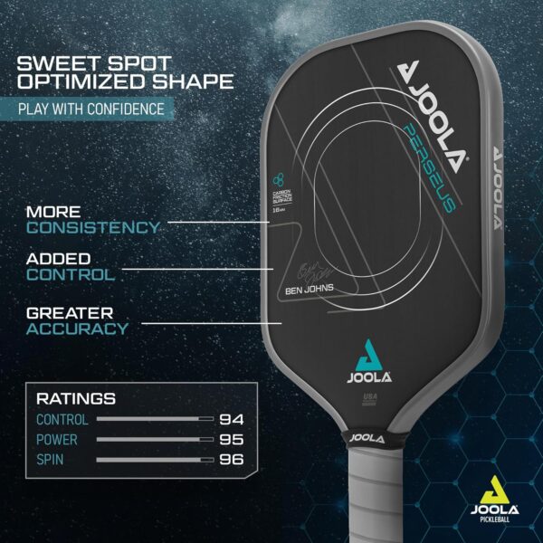JOOLA C2 Professional Pickleball Paddles – Charged Surface Technology for Power & Feel – Select Perseus or Hyperion Shape – Fully Encased Carbon Fiber – USAP Approved – Well Balanced w/Pop & Control