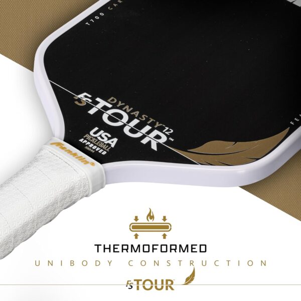 Franklin Sports Pro Pickleball Paddles - FS Tour Featherweight Series Lightweight Paddles - USA Pickleball Approved - Raw Carbon Fiber Surface - Polymer Core - White