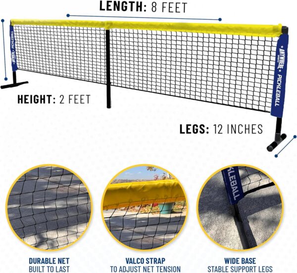 Ultimate Youth Pickleball Set with Net, Paddles, and Balls - Start Playing Pickleball Today with This Complete Junior Kit for Boys and Girls Ages 5 to 12