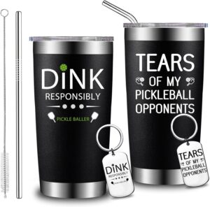 Pickleball Gifts for Men Women - Gifts for Pickleball Lovers - Valentine's Day, Christmas, Birthday Gifts for Pickleball Player - Tears of My Pickleball Opponents - Dink Responsibly Tumbler