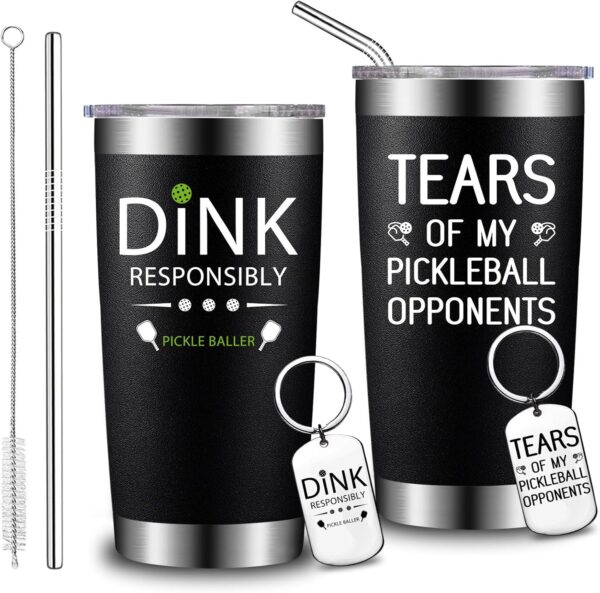 Pickleball Gifts for Men Women - Gifts for Pickleball Lovers - Valentine's Day, Christmas, Birthday Gifts for Pickleball Player - Tears of My Pickleball Opponents - Dink Responsibly Tumbler