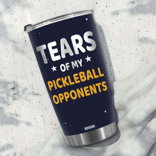 BSQUIELE Tears of My Pickleball Opponents Tumbler - Birthday Gift For Men - Sports Player Gifts - Stainless Steel Tumbler - Christmas, Fathers Day Gift For Dad, Husband, Brother - Pickleball Gifts
