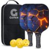 Gonex Pickleball Paddles, USAPA Approved Graphite Pickleball Rackets with Comfort Grip, Carbon Fiber Pickleball Set of 2/4 Paddles with 4 Balls, Portable Carry Bag