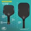 Pickleball Paddles,2025 Carbon Fiber Pickleball Paddle,3K Raw Carbon Fiber Surface with High Grit and Spin,T700SC Racket with High Level of Power Control & Balance,USAPA Approved