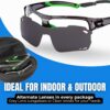 BLUE CUT Sports Safety Goggles Interchangeable Sun Lens Anti Fog UV Protection Indoor Outdoor Pickleball Cycling Basketball