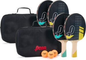 Penn 5.0 Professional Ping Pong Paddles - Choose Single Table Tennis Paddle, or Deluxe 2 or 4 Player Kit with Balls and Storage Case