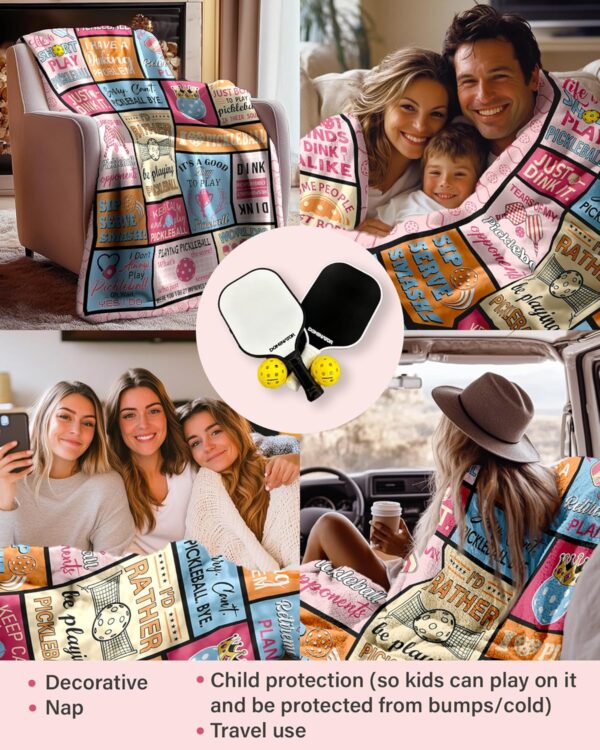 Pickleball Gifts for Girls, Pickleball Blanket for Women Unique, Pickleballs Accessories for Women, Pickleballs Lovers/Players Blanket 50" X 60"