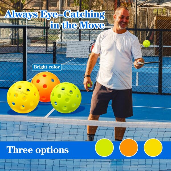 Outdoor Pickleball Balls, 4 Pack| 12 Pack 40 Holes Premium Pickle Balls 2024 Quiet Pickleballs for All Levels Sport Durable and High Visibility Ball Usapa Standard