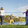 Triumph Sports Multi-Sport Versatile Combo Outdoor Game Net Set Includes Volleyball, Badminton, and Pickleball, Blue (35-7510-2)