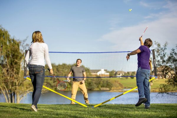 Triumph Sports Multi-Sport Versatile Combo Outdoor Game Net Set Includes Volleyball, Badminton, and Pickleball, Blue (35-7510-2)
