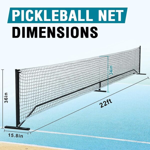 Portable Pickleball Nets Portable with Court Marking Kit, 22 FT USAPA Regulation Size for Full Court System Outdoors Driveway Matches, Easy Setup to Experience Pickleball Game Anywhere