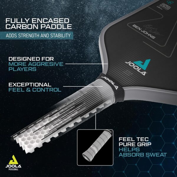 JOOLA C2 Professional Pickleball Paddles – Charged Surface Technology for Power & Feel – Select Perseus or Hyperion Shape – Fully Encased Carbon Fiber – USAP Approved – Well Balanced w/Pop & Control