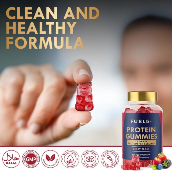 Whey Protein Gummies - Mixed Berry Flavour, 12g High Protein per Serving - Protein Powder Alternative, No Added Sugar, Vegetarian, Convenient Whey Protein Supplement, Muscle Recovery