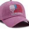 Pickleball Hats for Men Women, Adjustable Cotton American Flag Baseball Cap