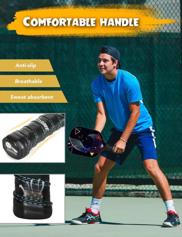 Pickleball Paddles Set of 2/4, USAPA Approved Multilayer Carbon Fiber Pickleball Set, 7.5OZ Pickle Ball Rackets Lightweight Honeycomb Core, 4 Pickleball, Portable Bag, for Men Women Beginners