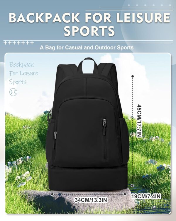 Gym Backpack for Women with Shoes Compartment, waterproof Sports Backpack with Dry Wet Separated Pocket, Cheer Sports Backpack Set, Gym Bags for Fitness Yoga Travel, Black