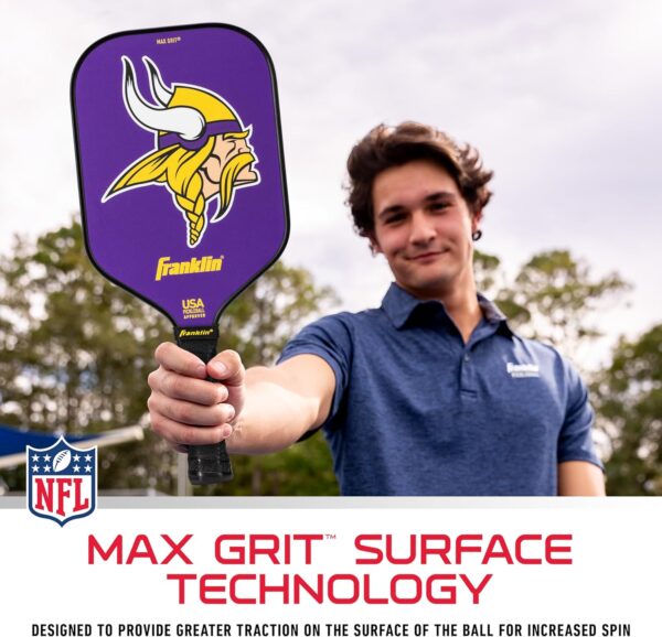 Franklin Sports NFL Pro Pickleball Paddle – 13MM Signature Series Pro Pickleball Paddle with MaxGrit Surface - Official NFL Team – USAP Approved - Premium Quality - Authentic NFL Team Logos