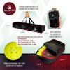 Portable Pickleball Set with Net | 4 USAPA Approved Carbon Fiber Paddles, Duffle Bag, Regulation Size Pickleball Net System, Assembly Manual, 8 Outdoor Balls, Court Marker Kit and Carry Bag