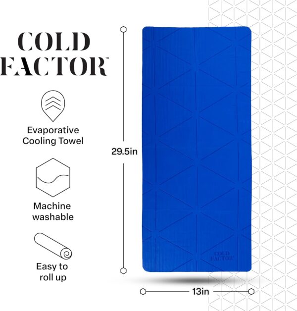 COLD FACTOR Cooling Neck Towel-Chill Pad Lasts 5 Hours Premium PVA Cooling Towel for Neck and Face-UPF 50+(Blue)