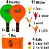 Paddle Game Select Double Badminton Set 4 Rackets - Beach Games for Kids Teens Adults and Family Games -Outdoor Games for Lawn, Yard, Tailgating, Camping Games