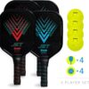 Franklin Sports Beginner Pickleball Sets - 2 + 4 Player Sets - Aluminum Paddles + X-40 Pickleballs - USA Pickleball (USAPA) Approved
