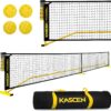 KASCEN Pickleball Net - Pickleball Net for Driveway, 22FT USAPA Portable Pickleball Set with Net, Pickle Ball Net with 4 Pickleballs & Carry Bag, Pickle Ball Net for Outdoor Indoor Court Backyard