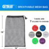 GSE Games & Sports Expert 18"x12" Black Mesh Drawstring Bag for Baseball, Softball, Tennis, Pickleball Ball, Golf Ball. Mesh Sports Equipment Bag with Lock for Gym Training, Beach, Laundry