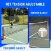 Pickleball Net Set with Wheels and Pickleball Court Marking Kit 22 FT Regulation Size Portable Pickleball Nets with Net Tension Adjuster, 8 Sandbags for Outdoor Indoor Driveway