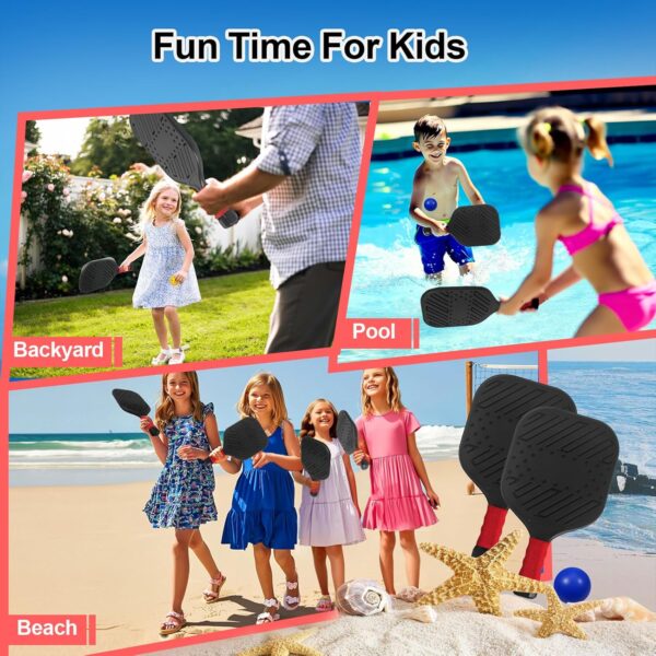 Waterproof Lightweight Pickleball Paddles Set of 2,Beach Pool Toys Fun Play Sport Game,Gift for Teenagers Kids Adults Beginner,Indoor Outdoor Activities