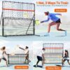 2-in-1 Pickleball Rebound Net & Pickleball Practice Trainer – 6x6FT Training Equipment Aid, Pickle Ball Trainer, Pickle Ball Machine for Dinks, Backhands, Volleys, Coordination, Kitchen, Ball Control