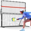 6x6FT Pickleball Rebound Net For Dinks Volleys Hits Training,Angle Adjustable Pickle ball Practice Rebounder Net For Outdoor Indoor Driveway Backyard,2 In 1 Pickleball Trainer For All Players