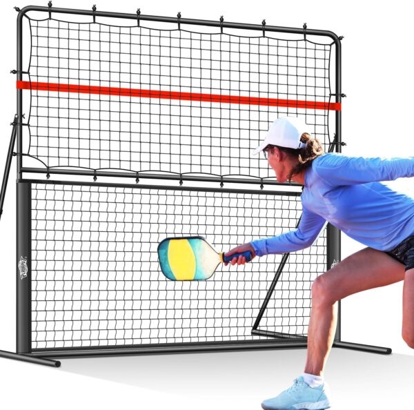 6x6FT Pickleball Rebound Net For Dinks Volleys Hits Training,Angle Adjustable Pickle ball Practice Rebounder Net For Outdoor Indoor Driveway Backyard,2 In 1 Pickleball Trainer For All Players