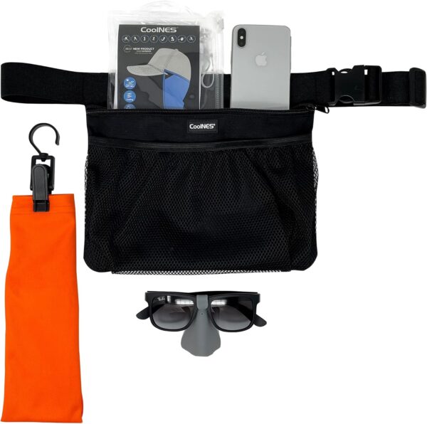 Ball Holder for Pickleball Tennis Golf - Adjustable waist with Towel Hook Peg Accessories Space