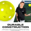 Franklin Sports Training Pickleballs - Training Pickleballs for Beginners + Skill Practice - 69mm or 80mm Outdoor Pickleballs - Pickleball 3 Pack - Optic Yellow