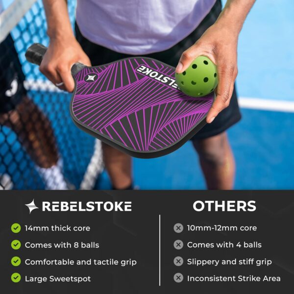 Fiberglass Pickleball Paddles Set of 4 with bag - Pickleball Racket for Adults Comfort Grip, Indoor Outdoor Pickle Ball Kit, Pro Beginner Gear for Training, Pickle Ball Paddle for Women Men