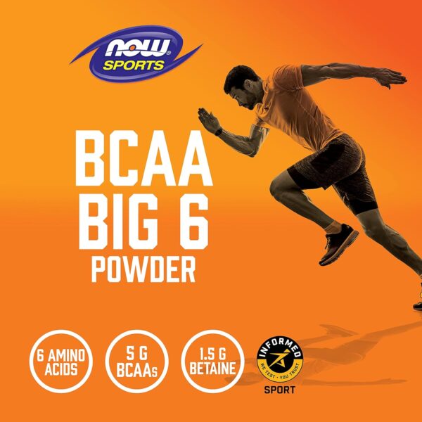 NOW Foods Sports Nutrition, BCAA (Branched Chain Amino Acids) Big 6, Grape Flavor, 600 Grams