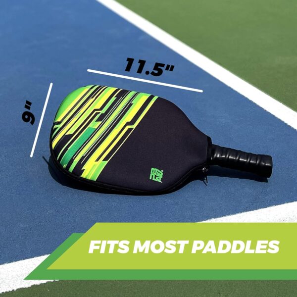 Neoprene Pickleball Paddle Cover - 2 Pockets - Fence Hook - Universal Size Case - Protective, Durable Sleeve - Protect Your Paddle from Scratches, Dings, Dents …