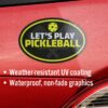 Pickleball Car Magnets - 3 Pack (Includes one of Each Design) - 6"x4" Magnets - Made in USA - for Indoor or Outdoor use.