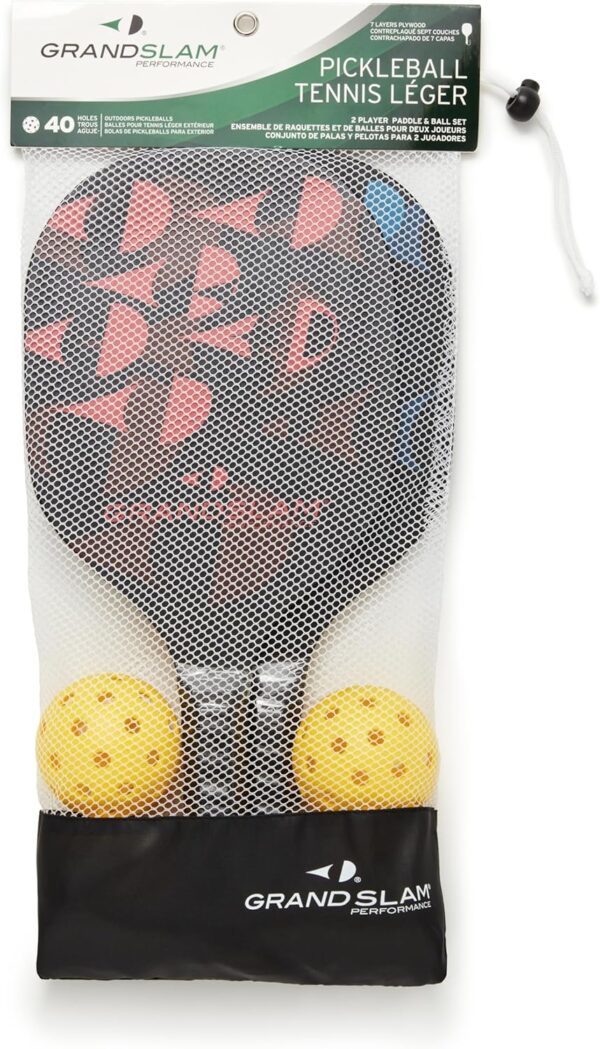GRAND SLAM Pickleball Starter Set for Indoor and Outdoor Play, Black, One Size