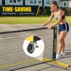 Pickleball Set with Net, Portable 3-in-1 Pickle Ball Net with Wheels, 6FT/11FT/22FT Pickleball Net with Carry Bag, Designed for All Weather Conditions Steady Metal Frame for Outdoor Indoor Driveway